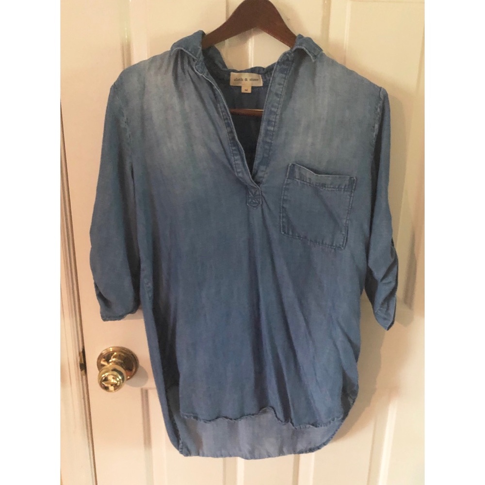 ✨ HP✨ Anthropologie Chambray Blouse - Picture 2 of 4